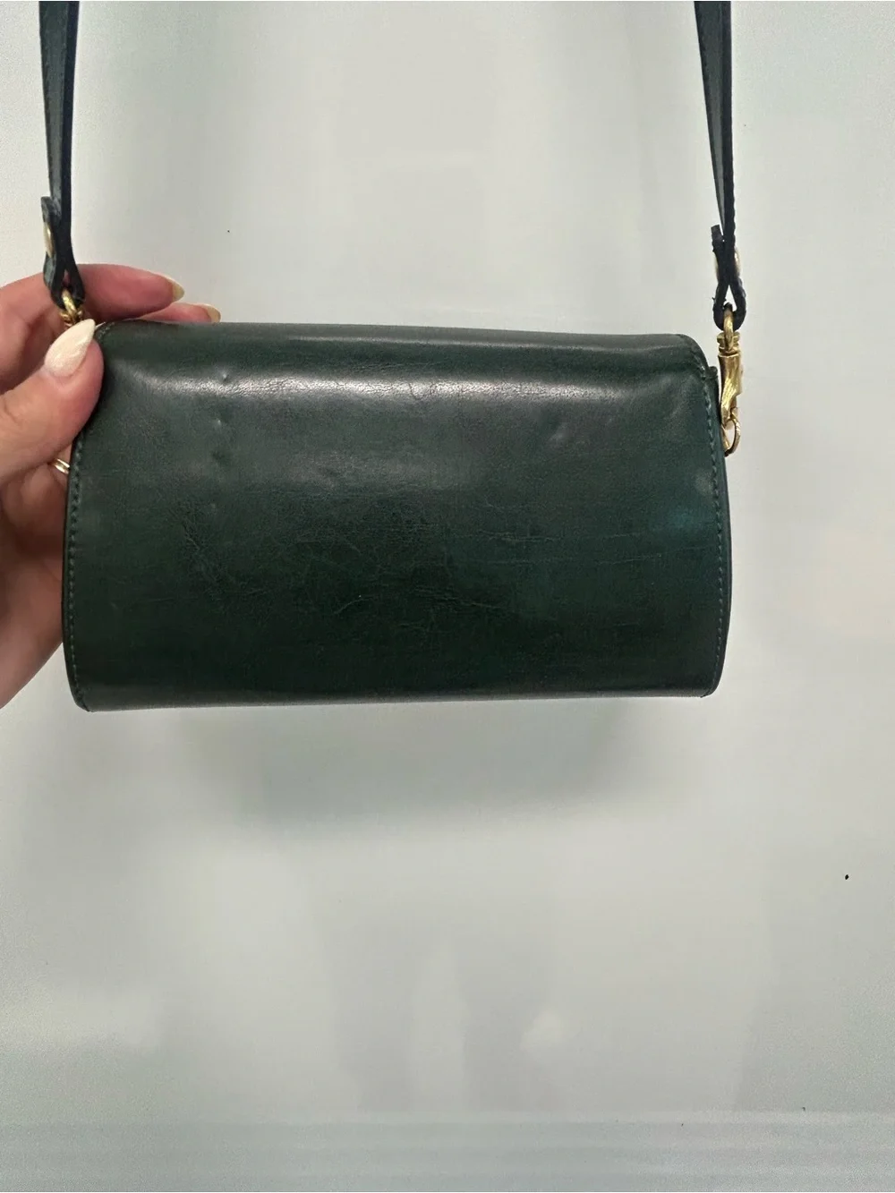 Vintage Bellerose Green Leather structured Crossbody Bag